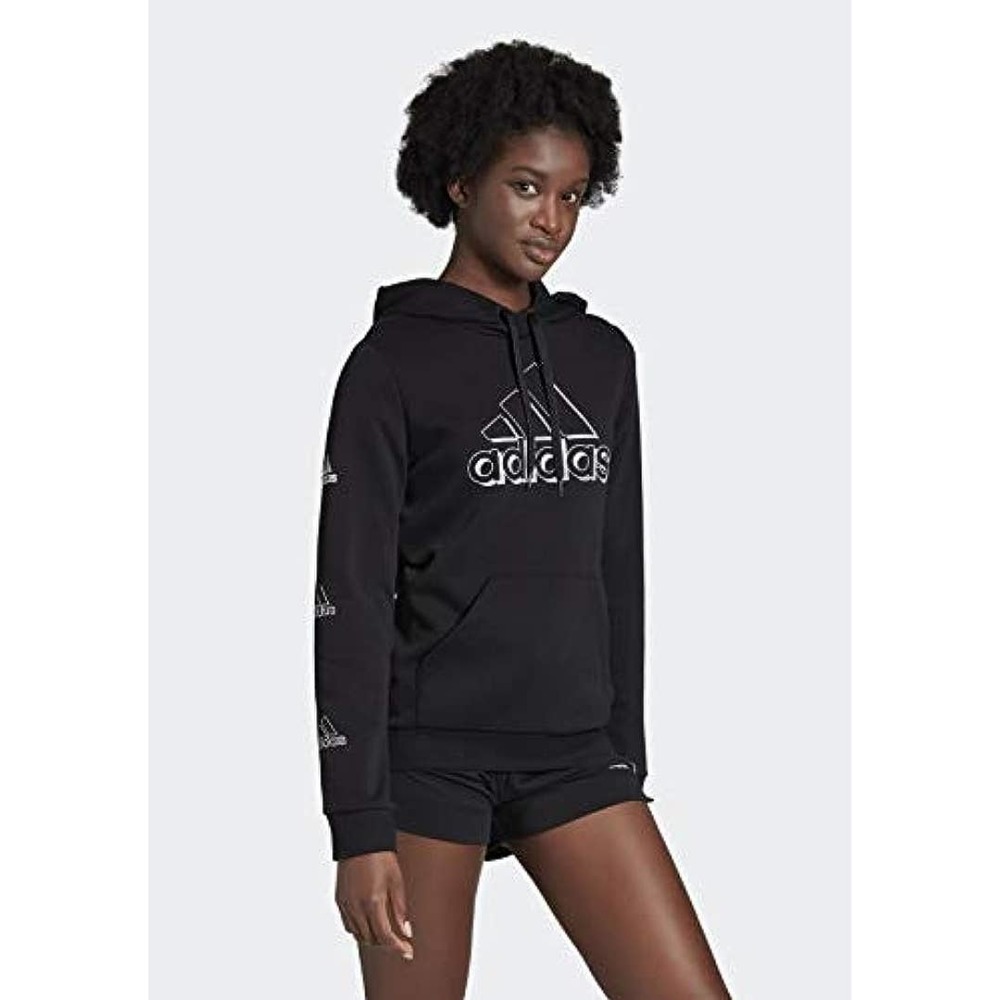 Adidas Aeroready Hoodie Black Graphic Print Large